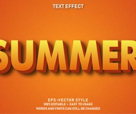 Summer editable font effect text vector