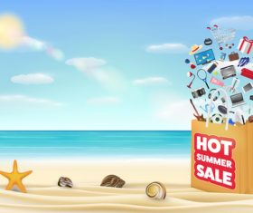 Summer goods promotion vector