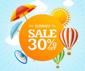 Summer half price sale flyer vector