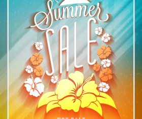 Summer sale flyer vector