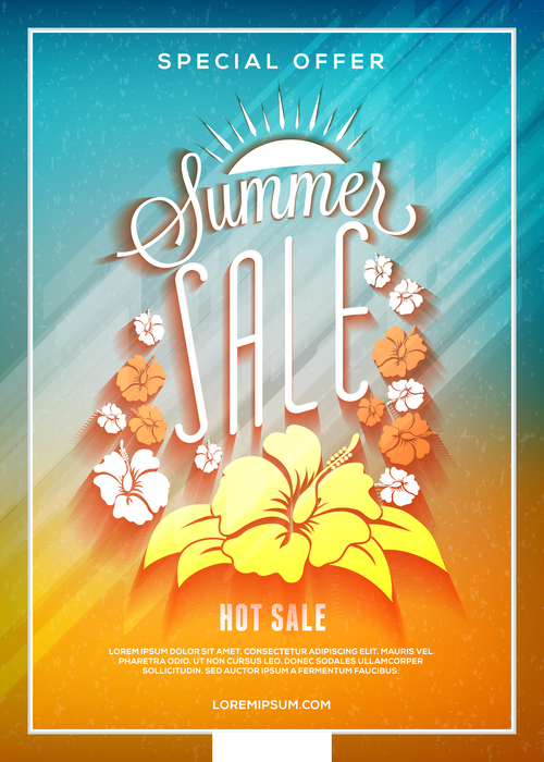 Summer sale flyer vector