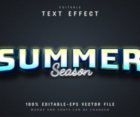 Summer season style text effect vector