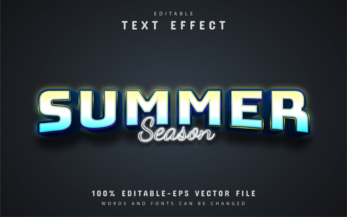 Summer season style text effect vector