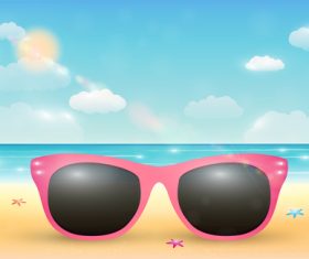 Sunglasses vector on the beach