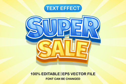 Super sale text font style vector