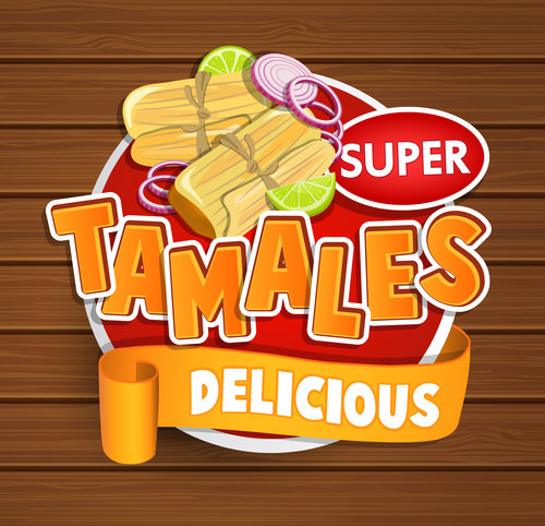 Tanales food stickers vector