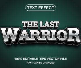 The last warrior text font style vector
