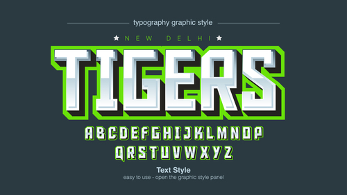 Tigers typography graphic style vector text effect