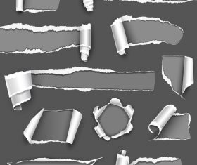 Torn paper vector on dark background