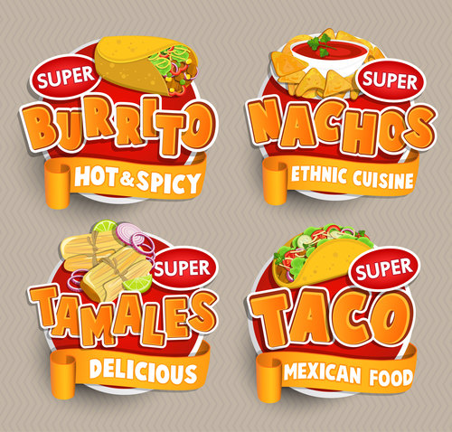 Traditional food sticker vector
