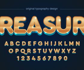 Treasure typography graphic style vector text effect