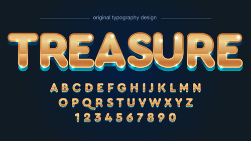 Treasure typography graphic style vector text effect