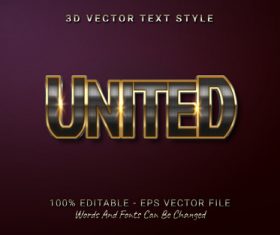 UNITED text font style vector
