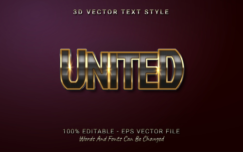 UNITED text font style vector