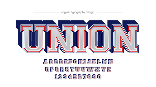 Union typography graphic style vector text effect