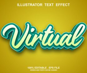 Virtual text font style vector