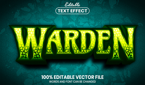Warden text font style vector