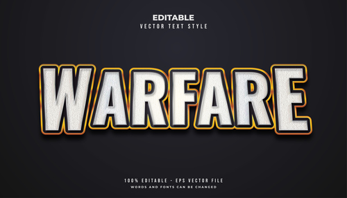 Warfare text font style vector