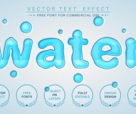 Water vector text effect