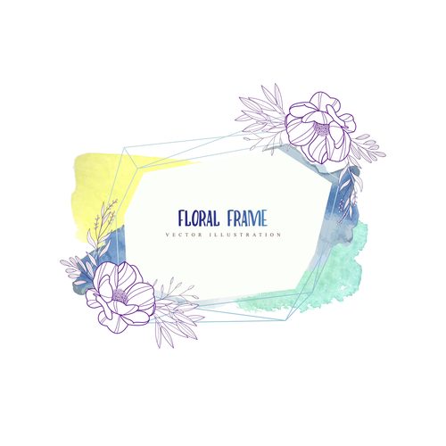 Watercolor frame hand drawn vector