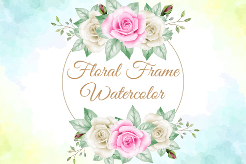 Watercolor frame vector background