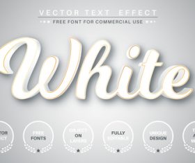 White font style effect vector