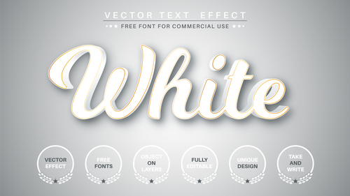 White font style effect vector