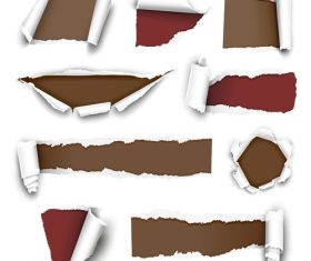 White torn paper background vector