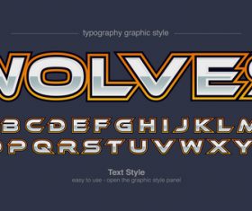 Wolves typography graphic style vector text effect