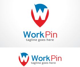 Work pin logo vector