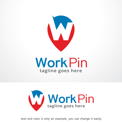 Work pin logo vector