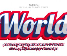 World typography graphic style vector text effect
