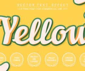 Yellow font style effect vector