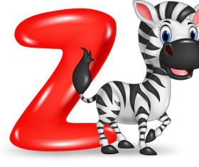 Zebra and alphabet vector