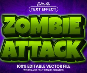 Zombie attack text font style vector