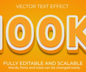 100K vector editable text effect