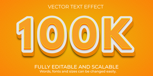 100K vector editable text effect