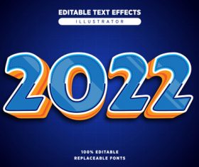 2022 editable text effect vector