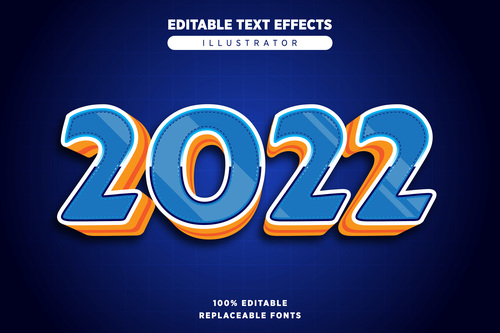 2022 editable text effect vector