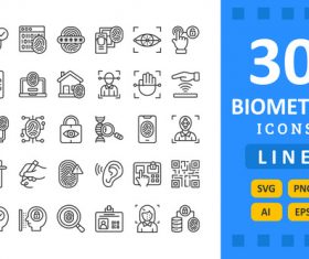 30 Biometrics Icons vector