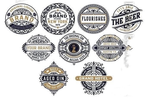 9 Vintage Logos and Badges vector