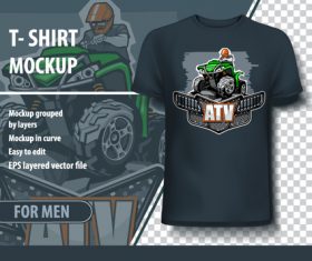 ATV t-shirt mockup vector