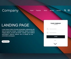 Abstract background colorful landing page vector