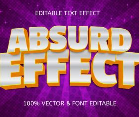 Absurd effect style cartoon editable text effect vector