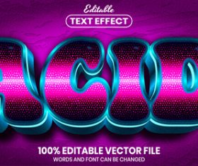 Acid text font style vector
