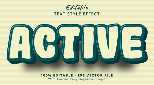 Active editable text style effect vector