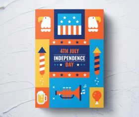 American independence day flyer template vector