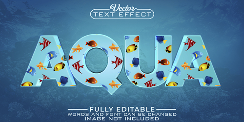 Aqua vector editable text effect