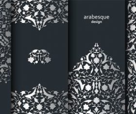 Arabesque design black background vector