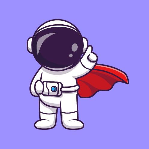 Astronaut cartoon illustration vector